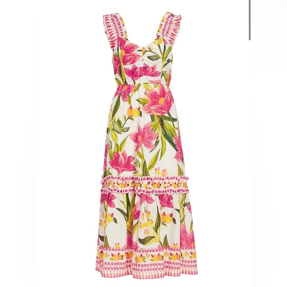 FARM Rio Dresses & Skirts - FARM Rio 🔥Host Pick🔥NWT Cashew Garden Midi-Dress Size L